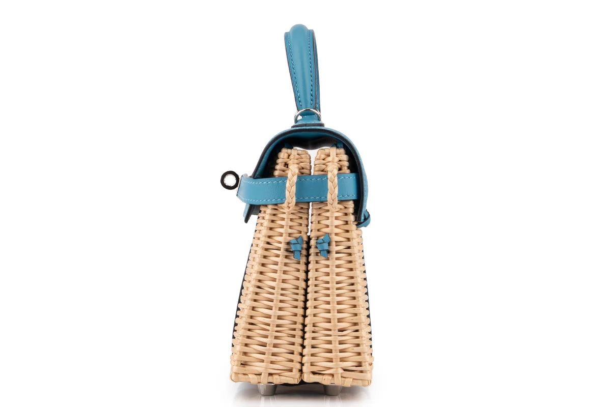Hermès Mini Kelly Picnic Blue Du Nord PHW