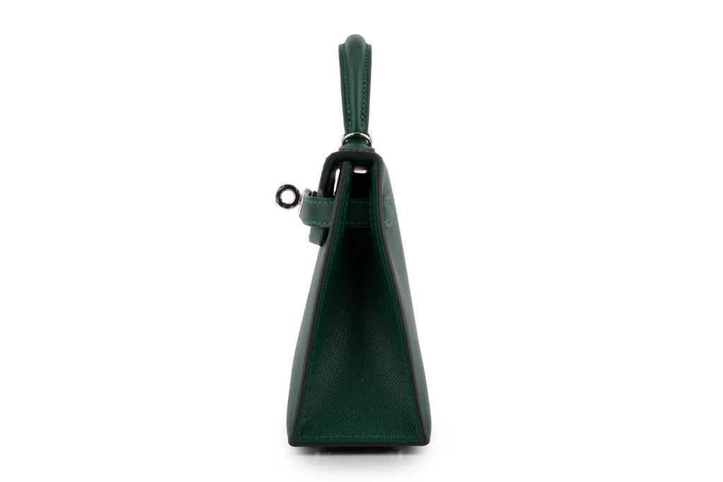 Hermès Mini Kelly Veau Madame Vert Moyen PHW