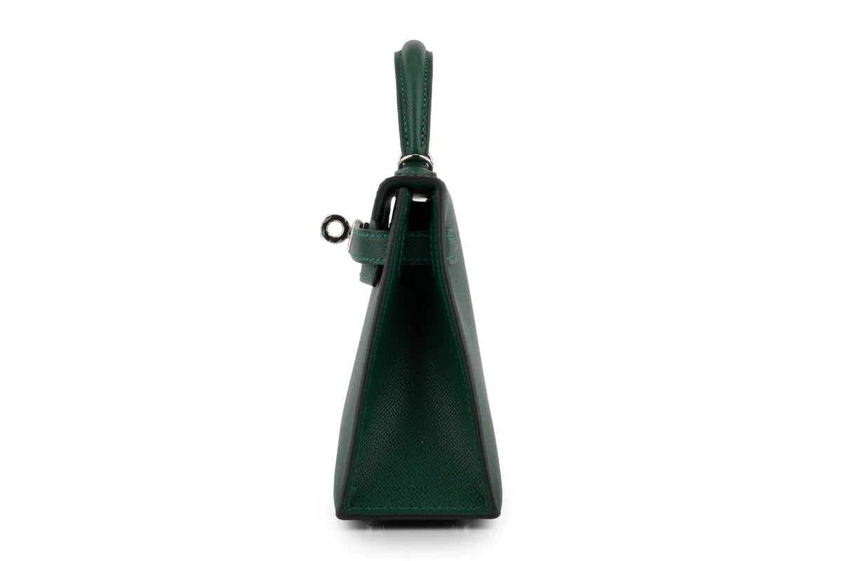 Hermès Mini Kelly Veau Madame Vert Moyen PHW