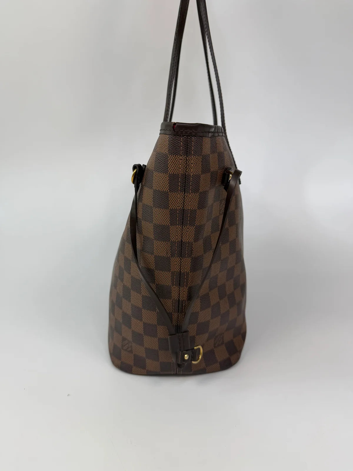 LOUIS VUITTON NEVERFULL MM IN DAMIER EBENE CANVAS GOLD HARDWARE