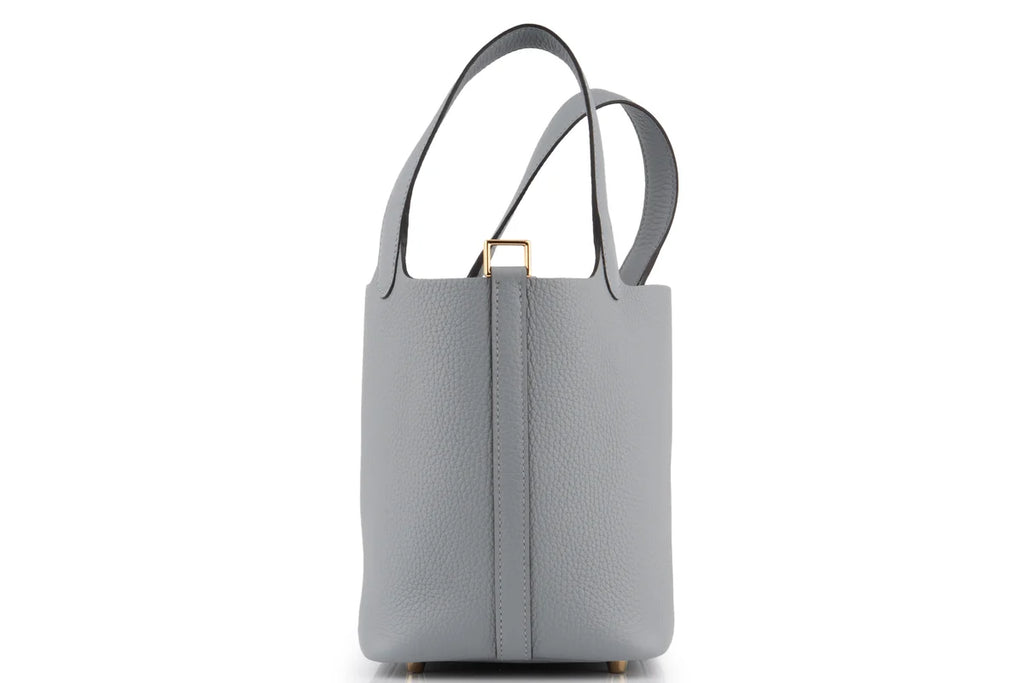 Hermès Picotin 18 Clemence Gris Pantin GHW