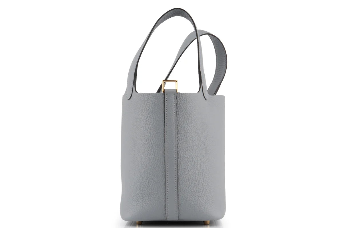 Hermès Picotin 18 Clemence Gris Pantin GHW