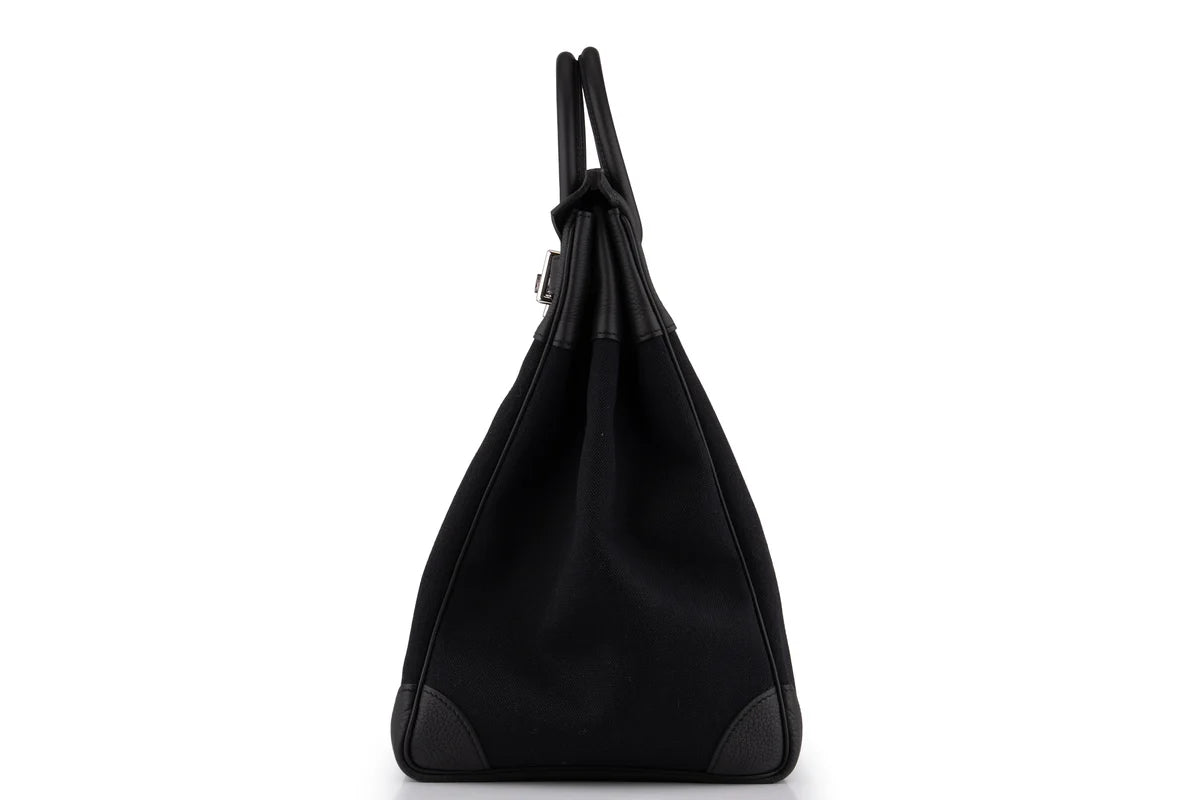 Hermès Hac 40 Military Canvas / Togo Noir PHW