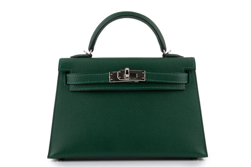 Hermès Mini Kelly Veau Madame Vert Moyen PHW