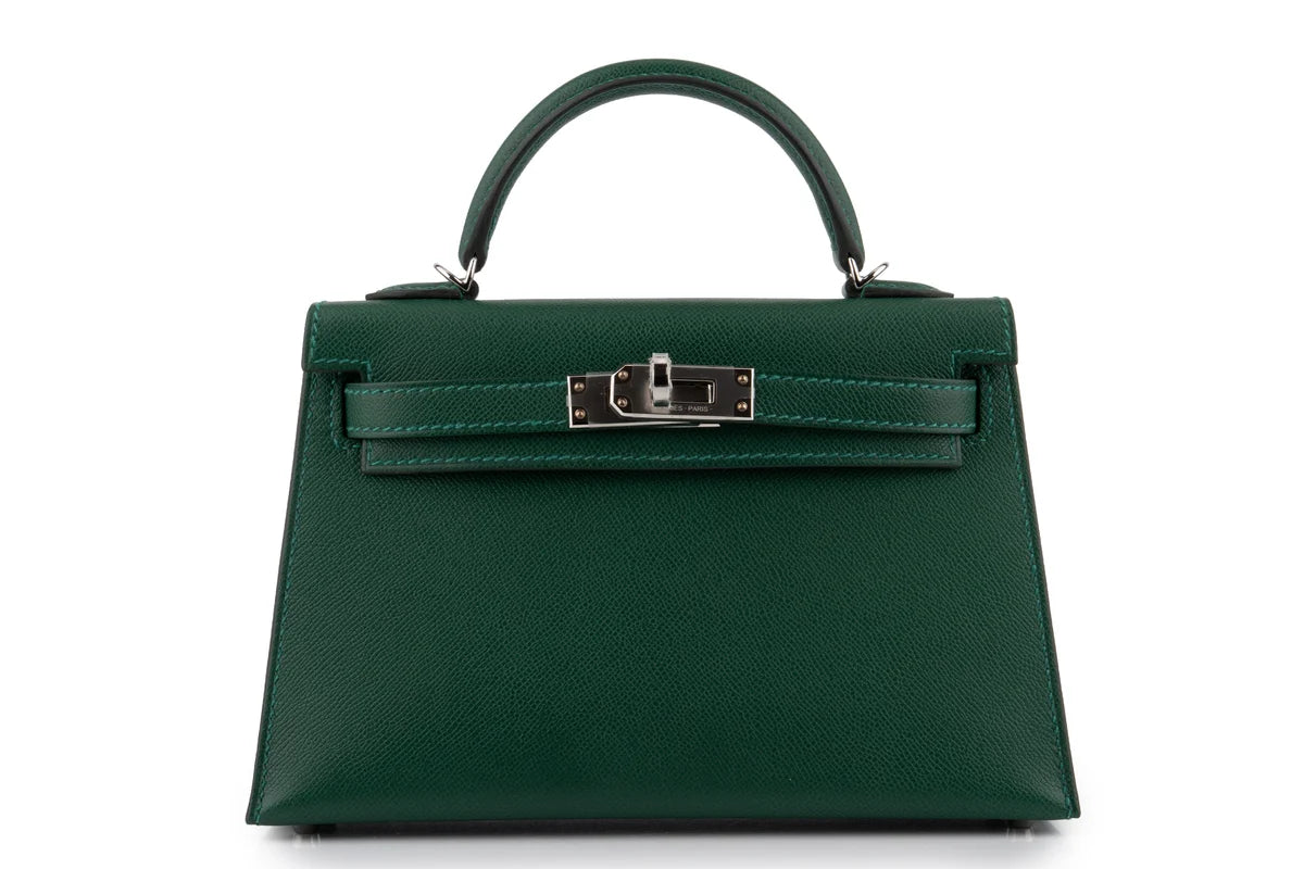 Hermès Mini Kelly Veau Madame Vert Moyen PHW