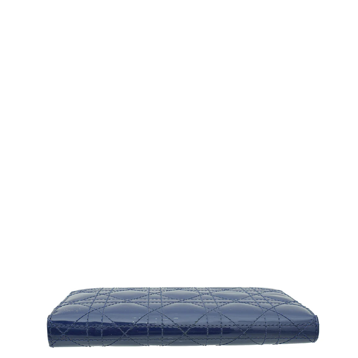 Christian Dior Blue Lady Dior Zip Around Wallet