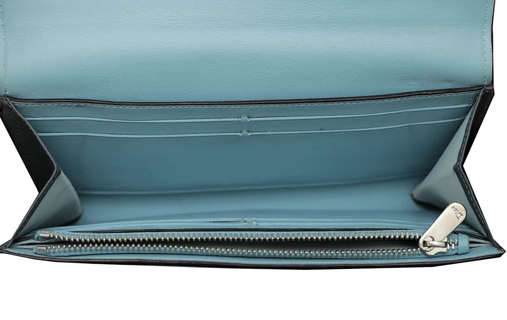 Christian Dior Dark Gray Diorissimo Slim Envelope Wallet