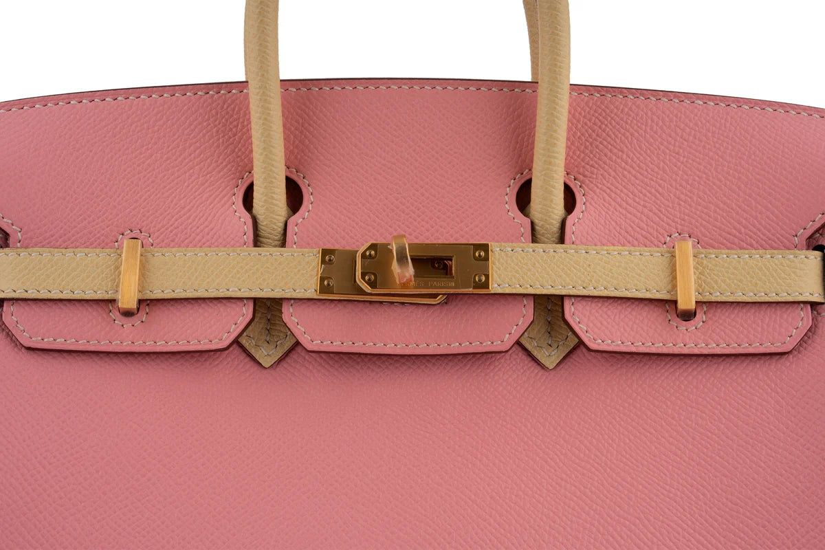Hermès Birkin 25 Epsom Rose Confetti / Jaune Poussin BGHW