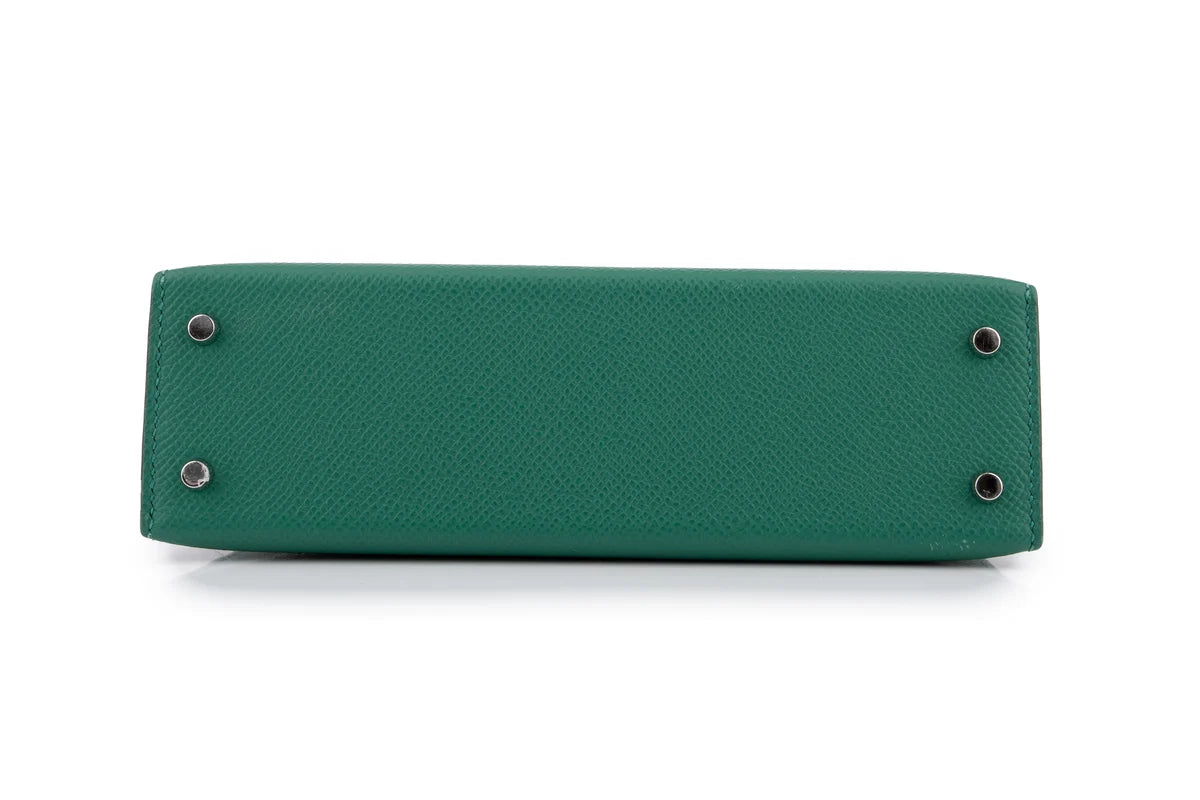 Hermès Mini Kelly Epsom Tri Colour Vert Vertigo / Vert Fizz / Bleu Frida PHW