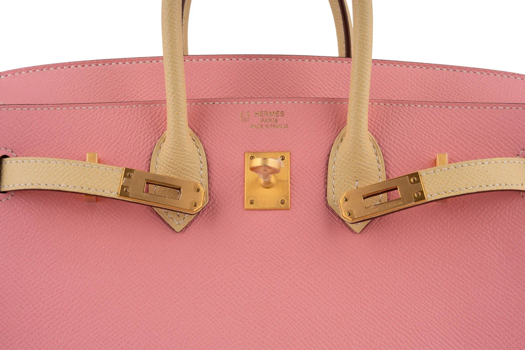 Hermès Birkin 25 Epsom Rose Confetti / Jaune Poussin BGHW