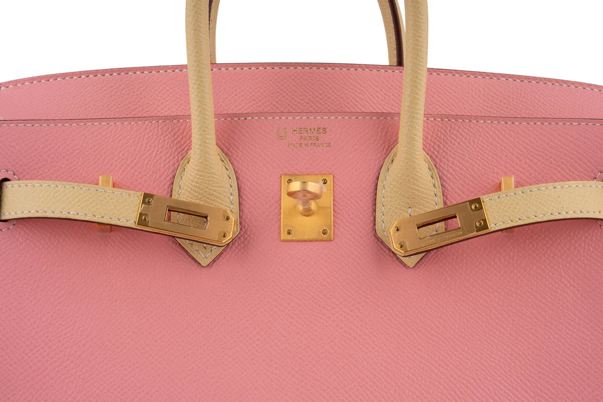 Hermès Birkin 25 Epsom Rose Confetti / Jaune Poussin BGHW
