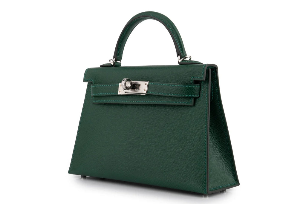 Hermès Mini Kelly Veau Madame Vert Moyen PHW