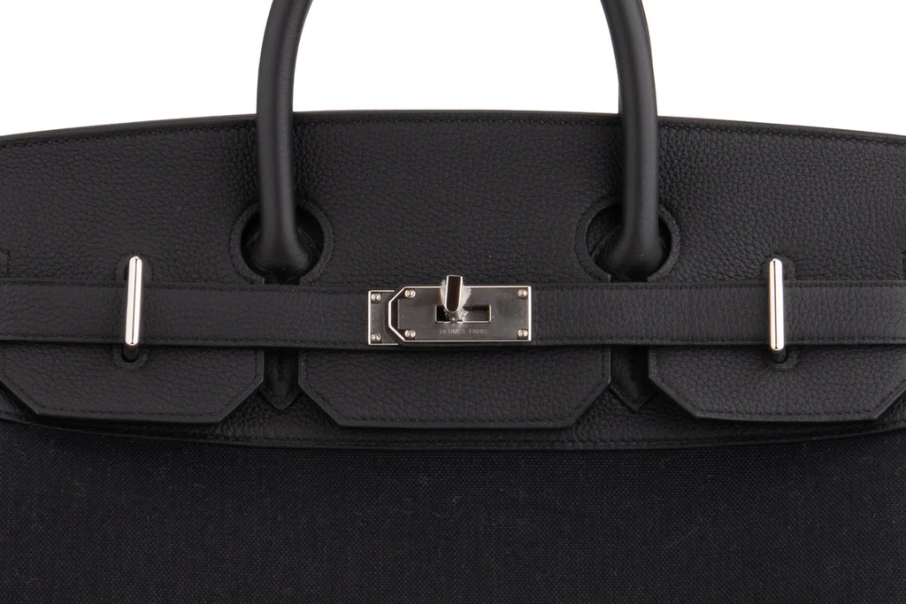 Hermès Hac 40 Military Canvas / Togo Noir PHW