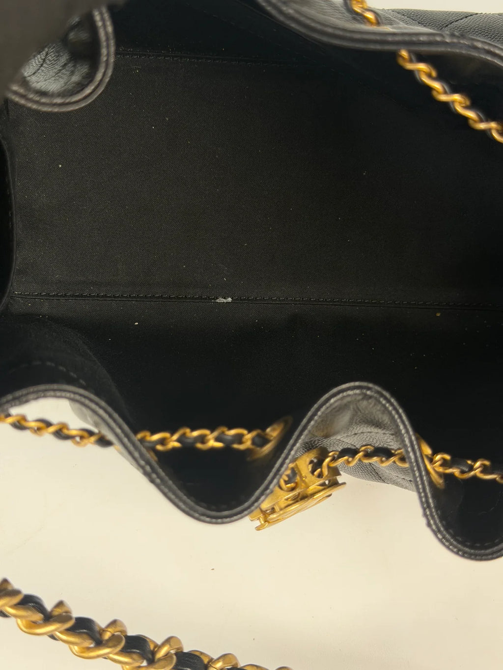 CHANEL 25 SMALL IN BLACK CAVIAR LEATHER WITH GOLD HARDWARE