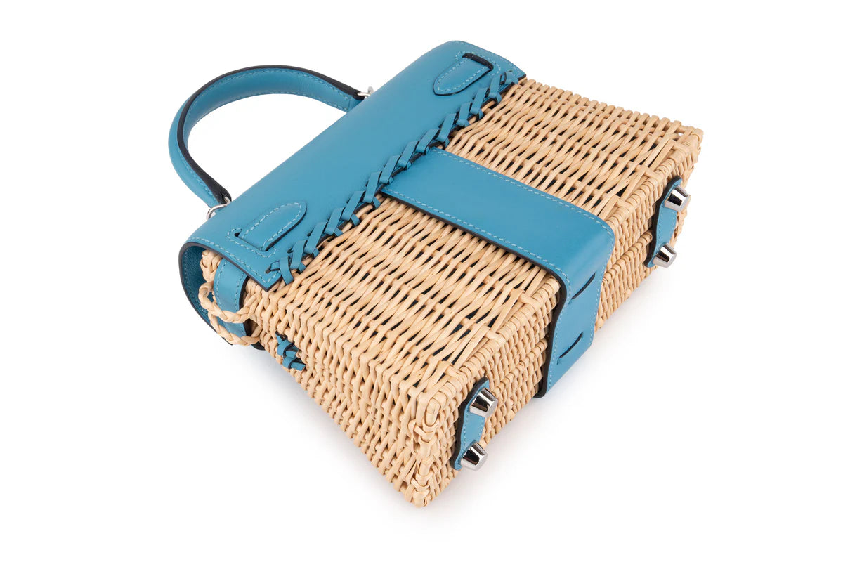 Hermès Mini Kelly Picnic Blue Du Nord PHW