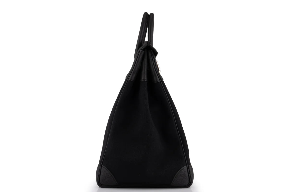 Hermès Hac 40 Military Canvas / Togo Noir PHW