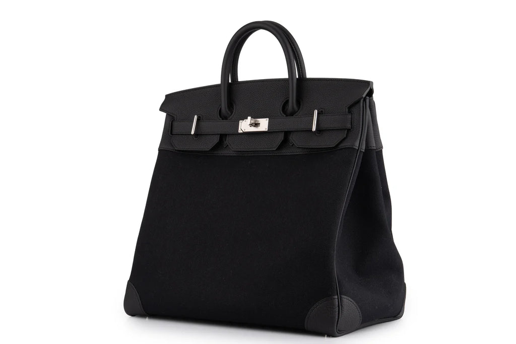 Hermès Hac 40 Military Canvas / Togo Noir PHW