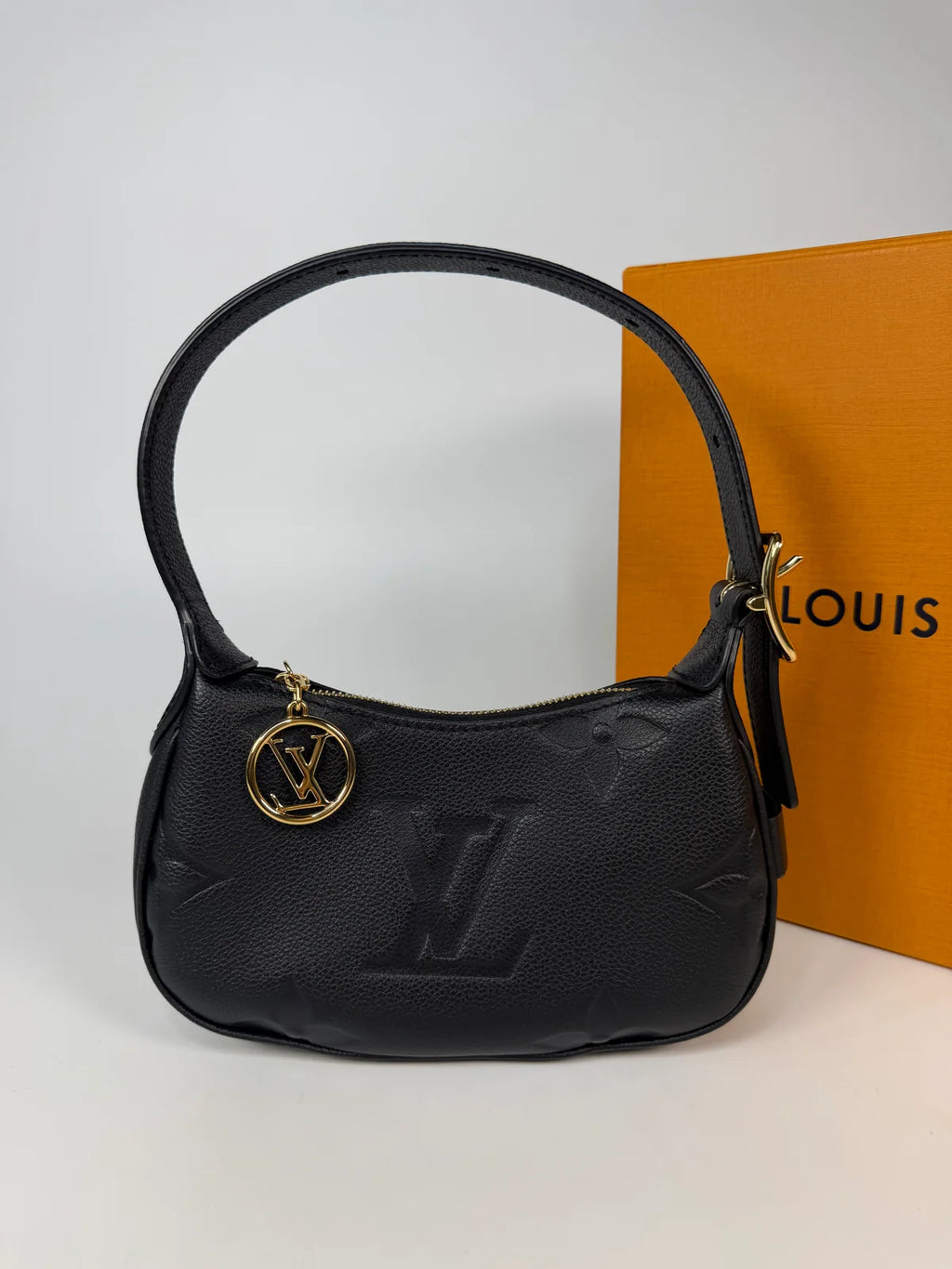 LOUIS VUITTON MINI MOON BAG IN BLACK LEATHER WITH GOLD HARDWARE
