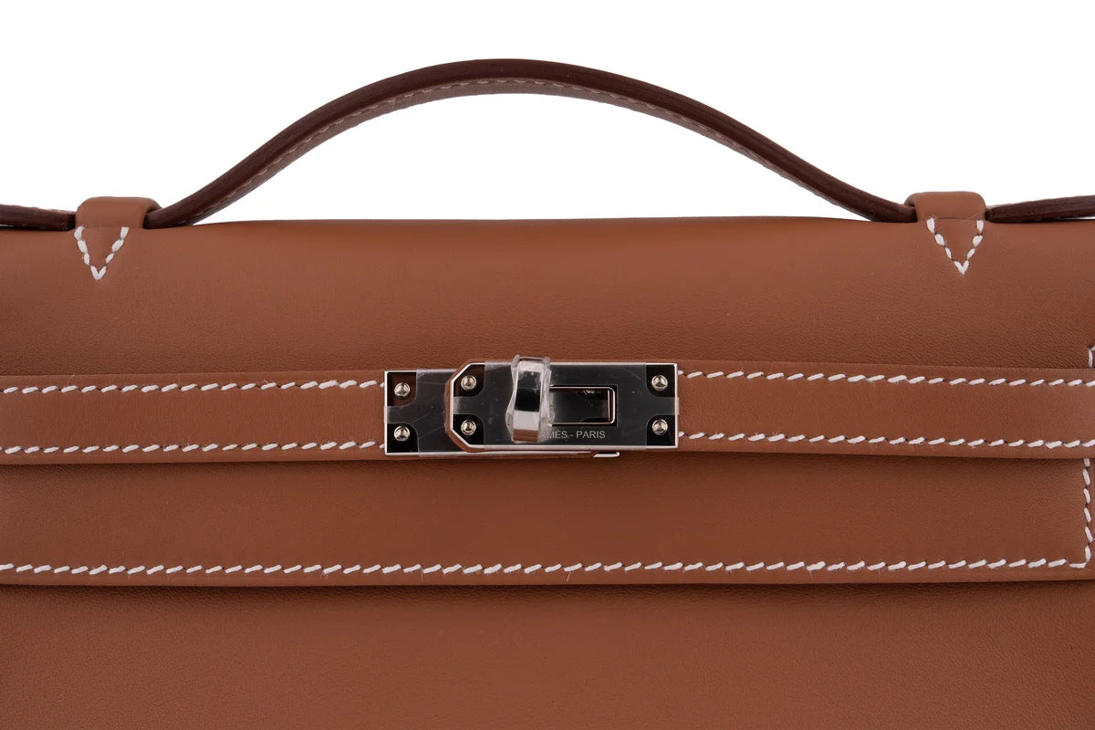 Hermès Kelly Pochette Swift Gold PHW