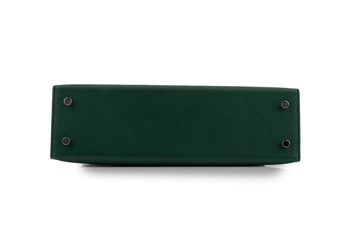 Hermès Mini Kelly Veau Madame Vert Moyen PHW