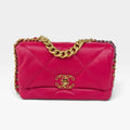 CHANEL 19 SMALL IN PINK LAMBSKIN LEATHER WITH MIXED HARDWARE