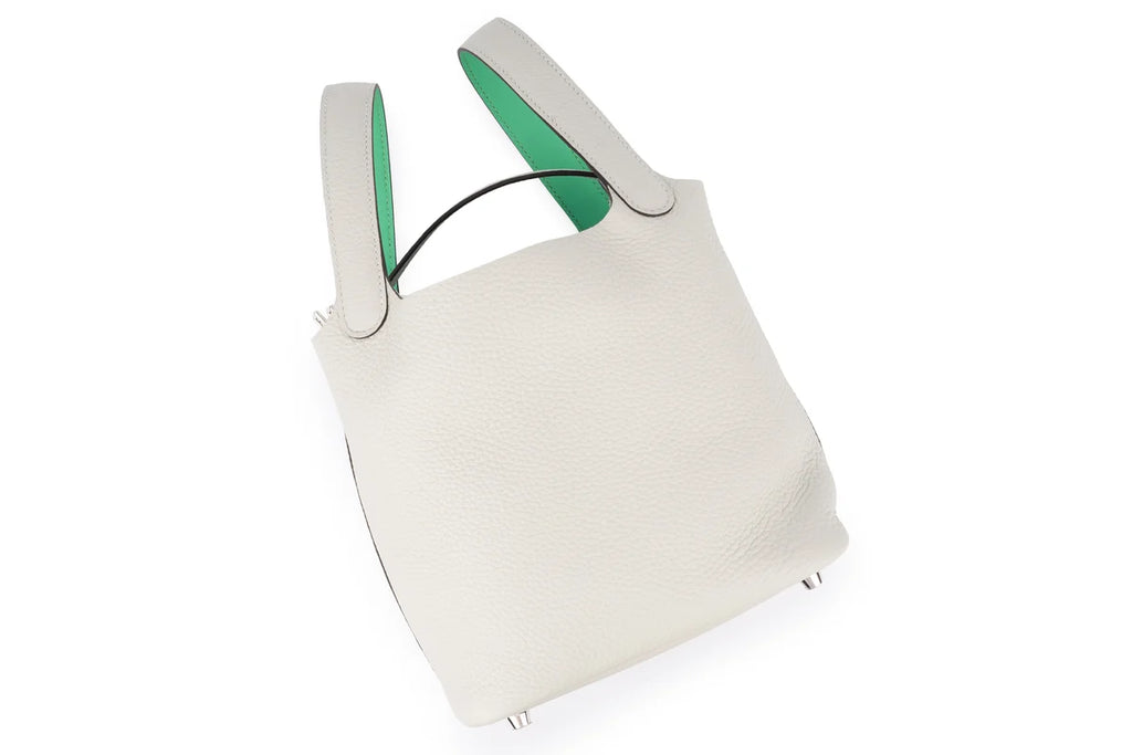 Hermès Picotin 18 Clemence Gris Neve Verso Menthe PHW