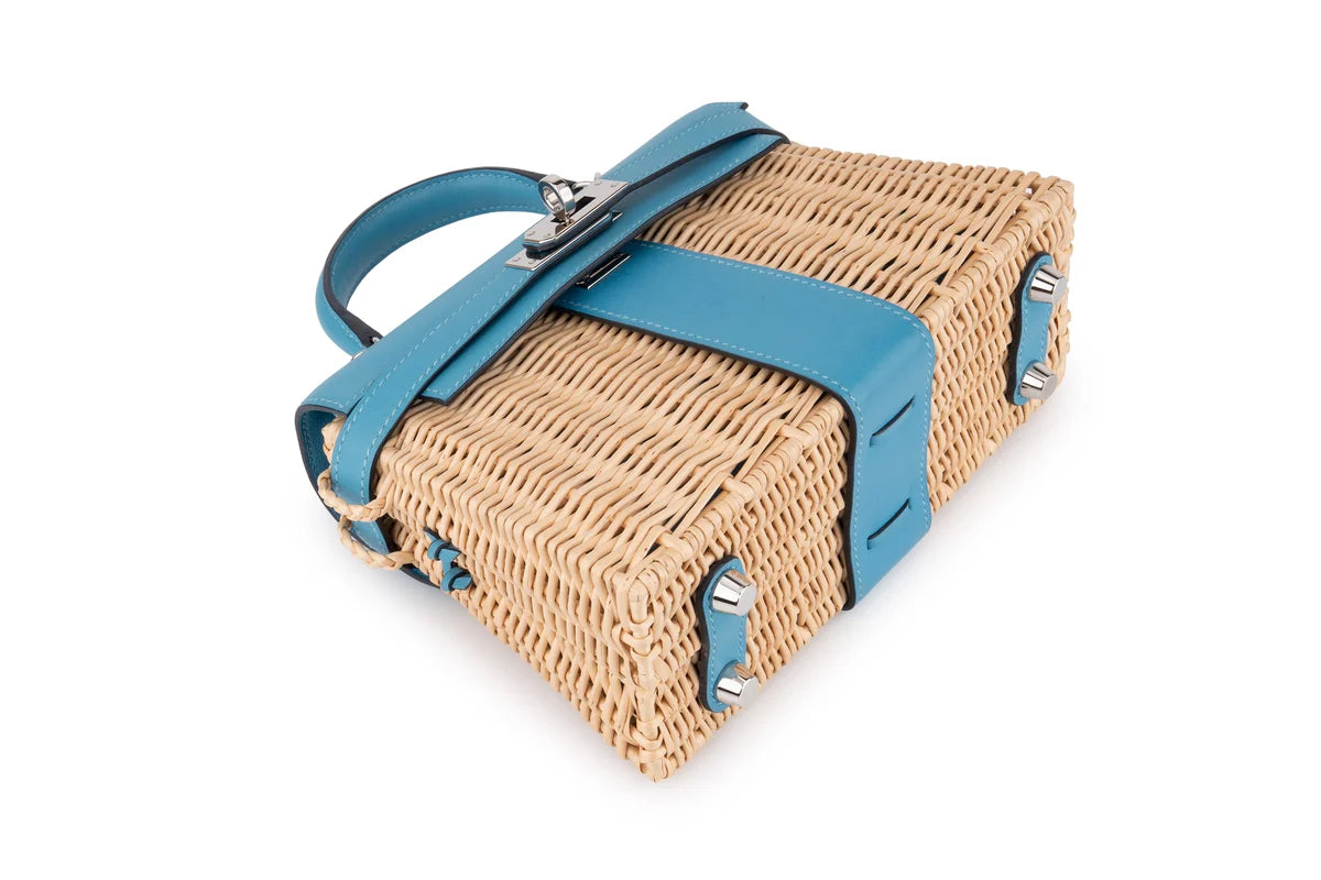 Hermès Mini Kelly Picnic Blue Du Nord PHW