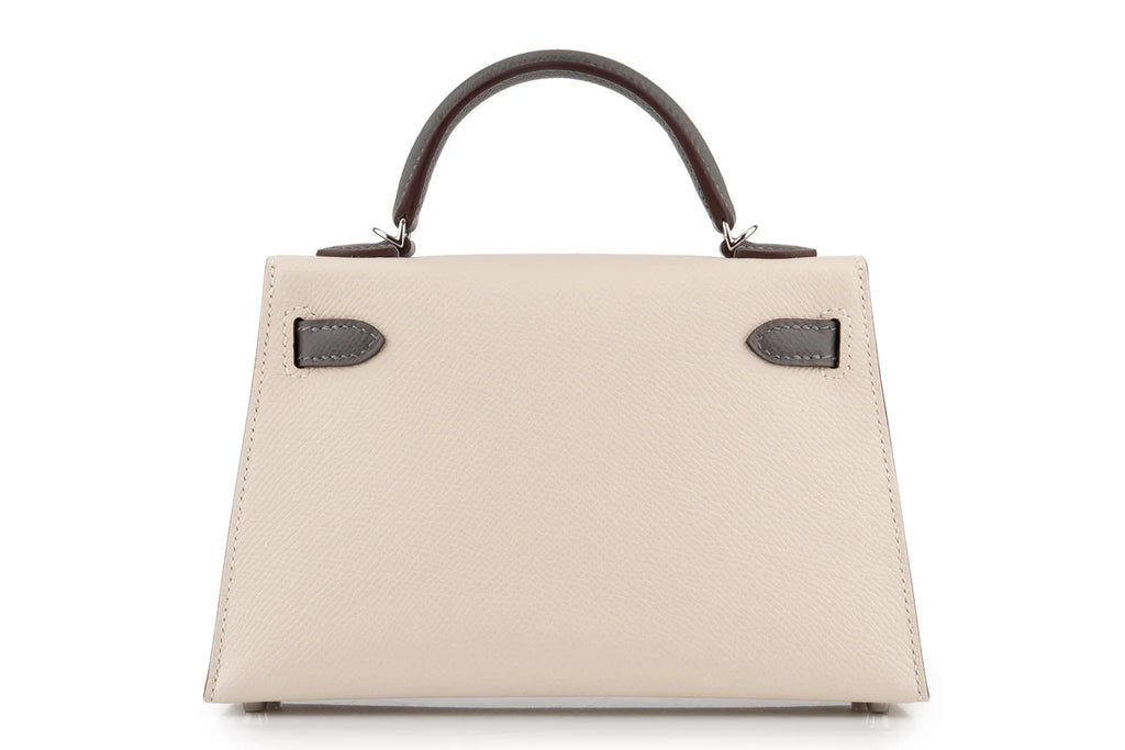 Hermès Mini Kelly HSS Epsom Craie/Gris Meyer PHW