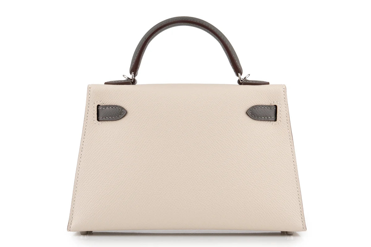 Hermès Mini Kelly HSS Epsom Craie/Gris Meyer PHW