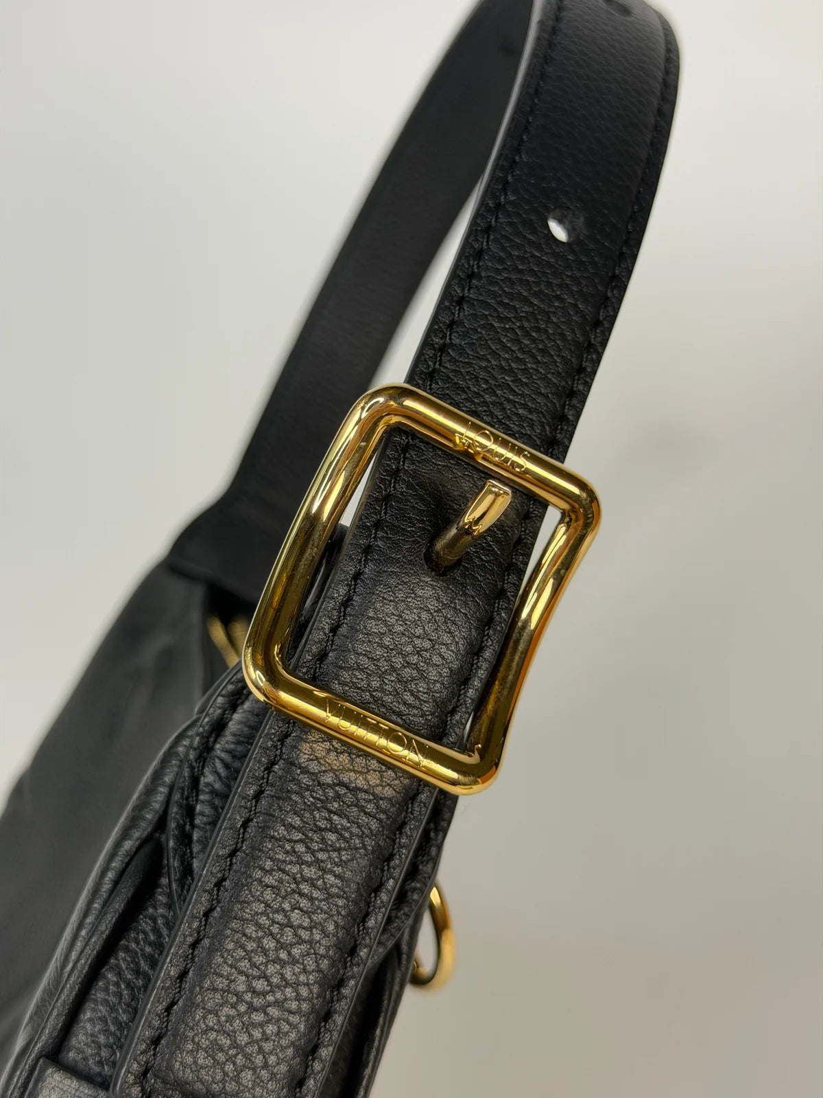 LOUIS VUITTON MINI MOON BAG IN BLACK LEATHER WITH GOLD HARDWARE