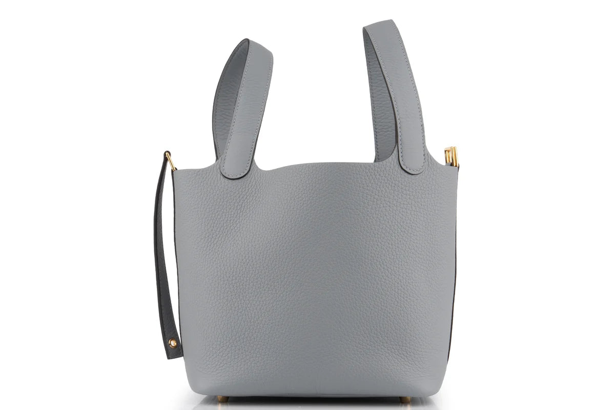 Hermès Picotin 18 Clemence Gris Pantin GHW