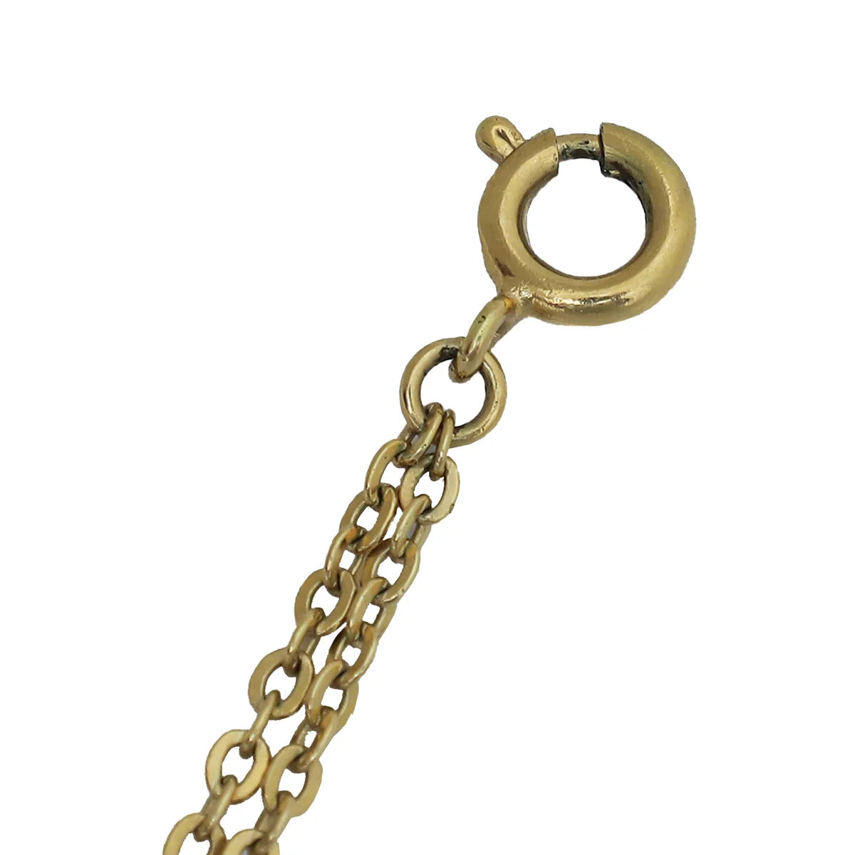 Christian Dior Gold Finish Logo w/Crystal Double Chain Bracelet