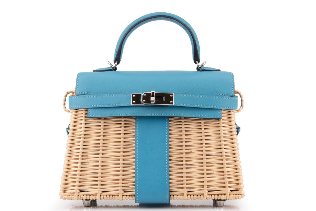 Hermès Mini Kelly Picnic Blue Du Nord PHW