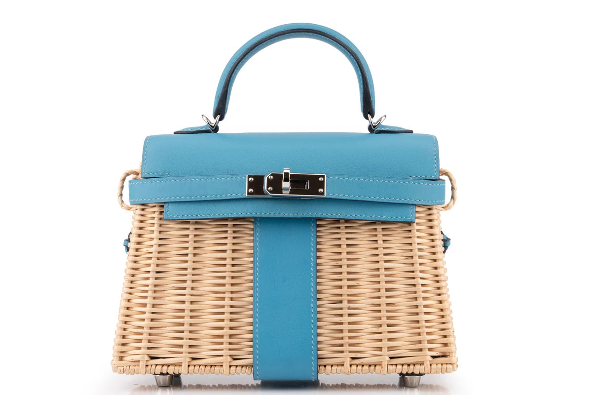 Hermès Mini Kelly Picnic Blue Du Nord PHW