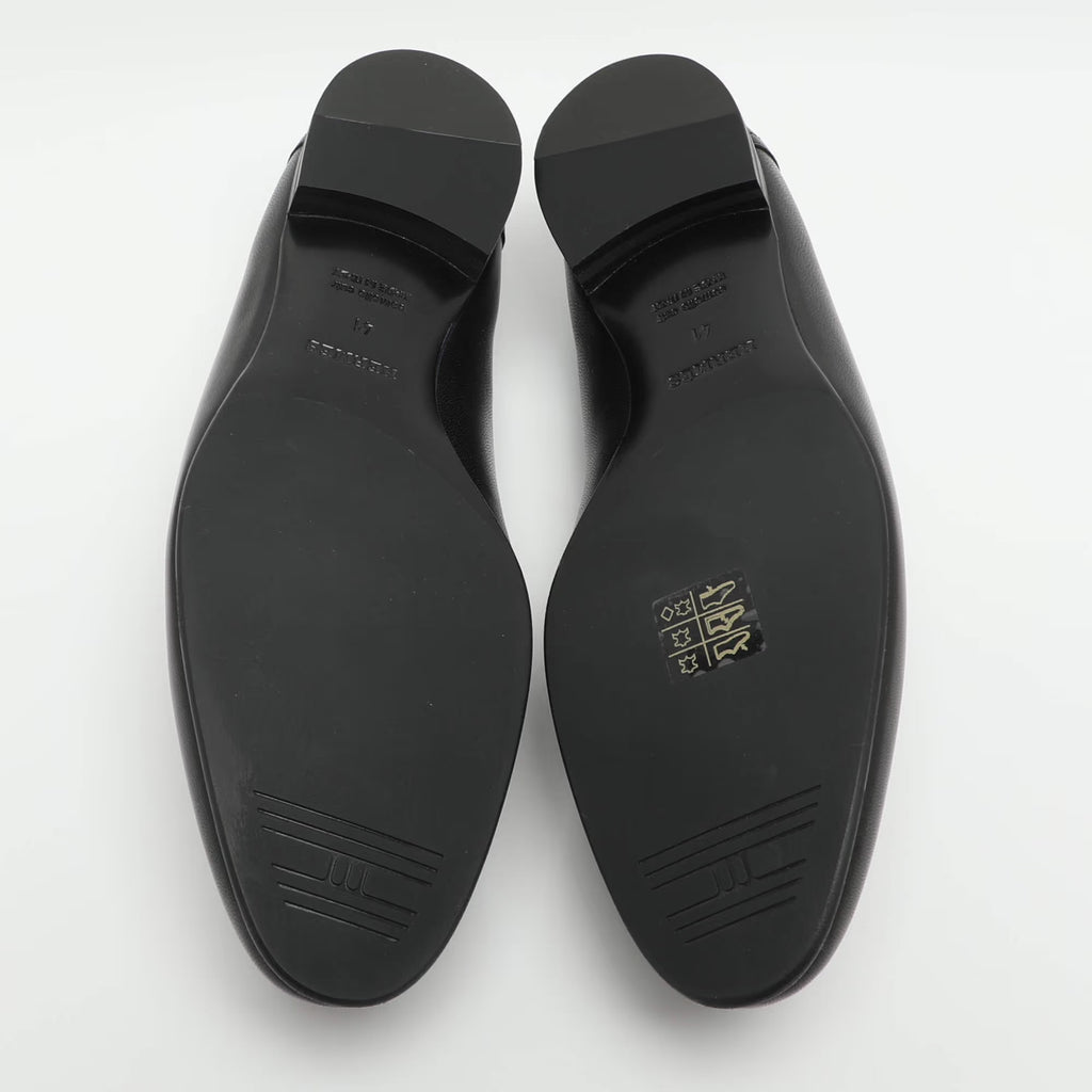 Hermes Paris Size 41 Black Leather Loafers