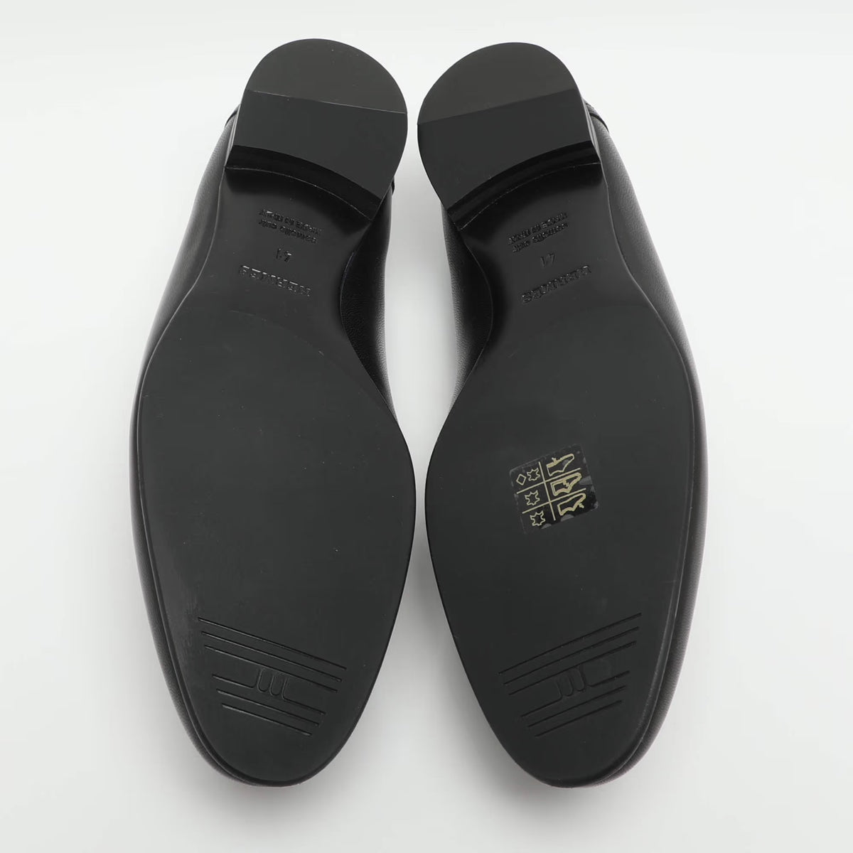 Hermes Paris Size 41 Black Leather Loafers
