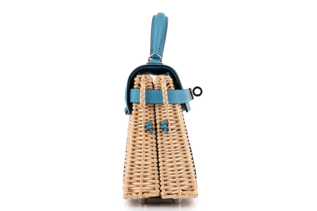 Hermès Mini Kelly Picnic Blue Du Nord PHW