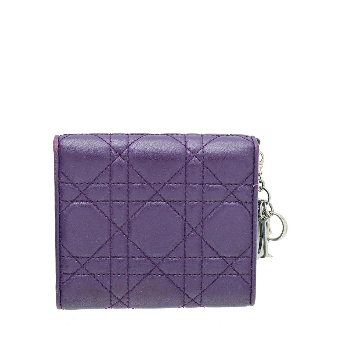Christian Dior Tricolor Lady Dior Trifold Small Wallet