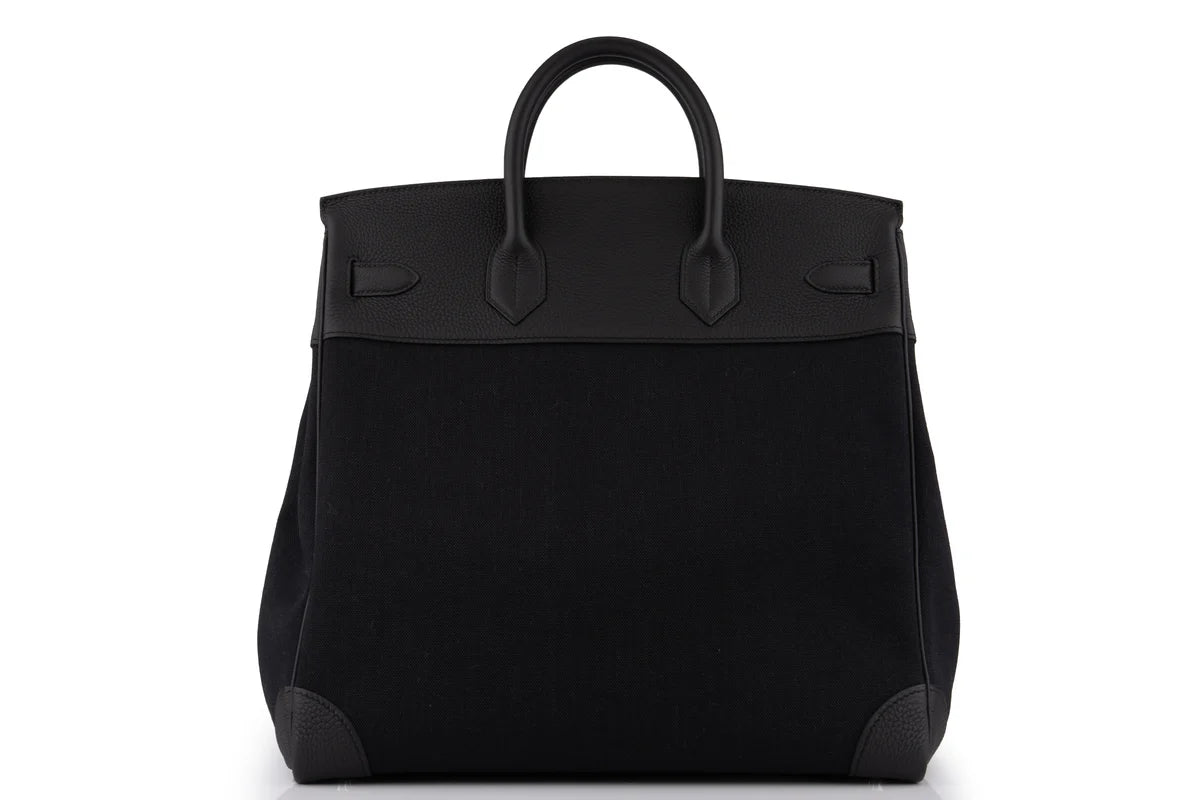 Hermès Hac 40 Military Canvas / Togo Noir PHW
