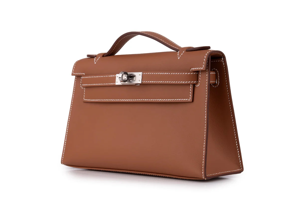 Hermès Kelly Pochette Swift Gold PHW