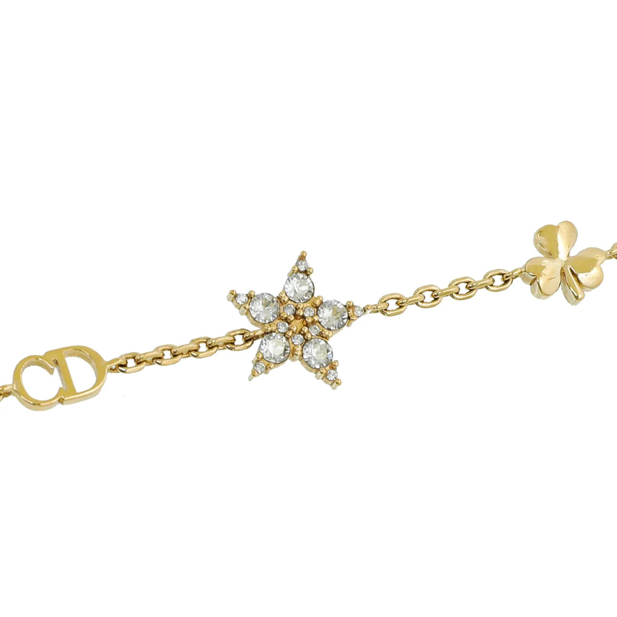 Christian Dior Gold Tone CD Star Crystal Bracelet