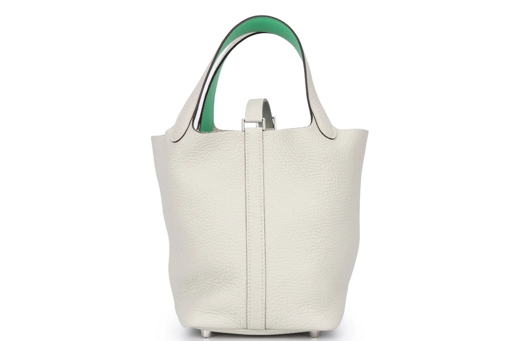 Hermès Picotin 18 Clemence Gris Neve Verso Menthe PHW