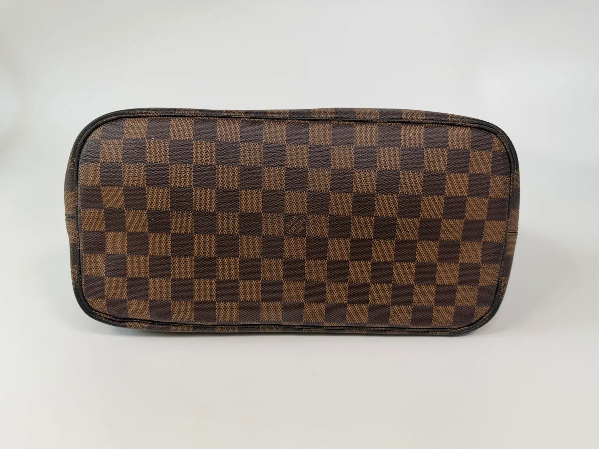 LOUIS VUITTON NEVERFULL MM IN DAMIER EBENE CANVAS GOLD HARDWARE