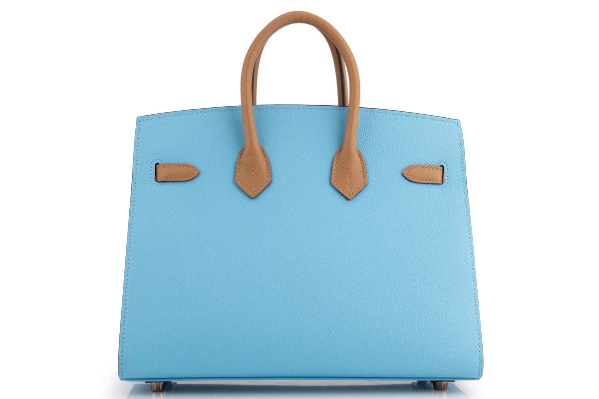 Hermès Birkin 25 HSS Sellier Epsom Bleu Celeste/Biscuit RGHW