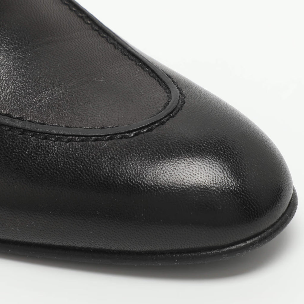 Hermes Paris Size 41 Black Leather Loafers