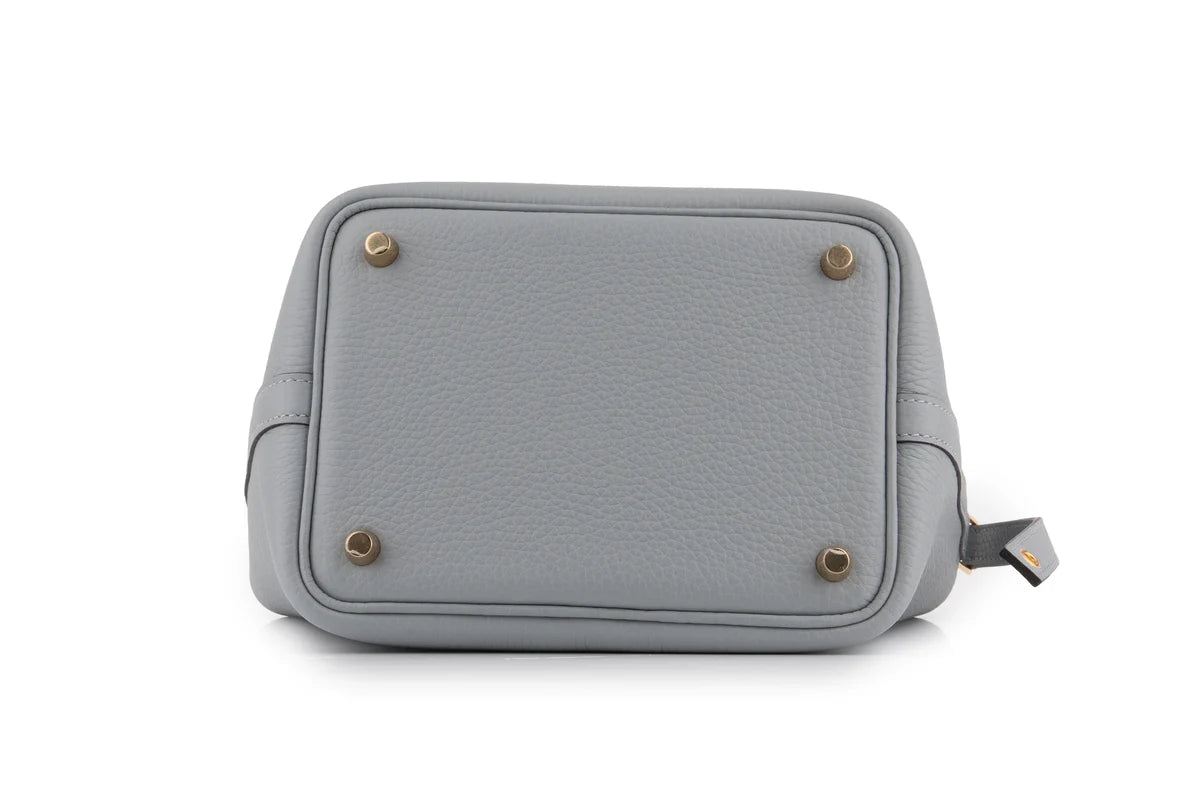 Hermès Picotin 18 Clemence Gris Pantin GHW
