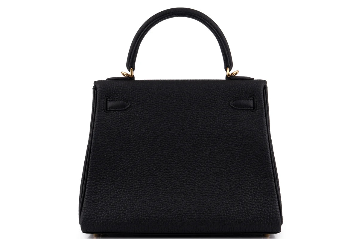 Hermès Kelly 25 Retourne Togo Noir GHW