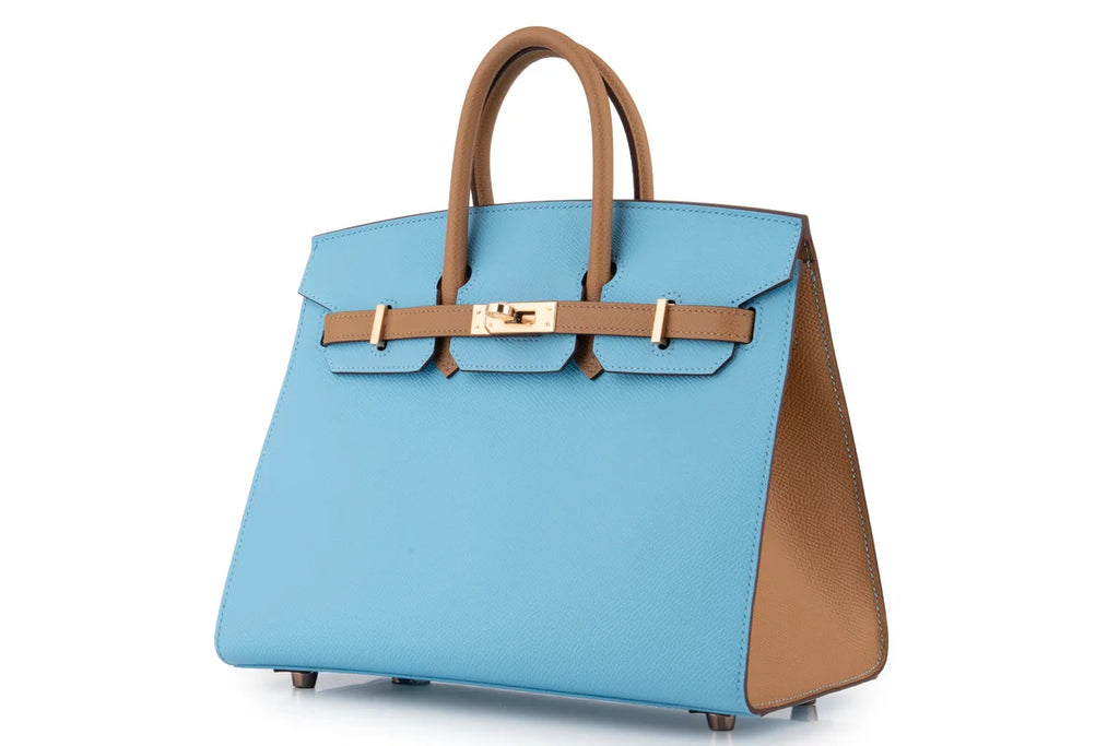 Hermès Birkin 25 HSS Sellier Epsom Bleu Celeste/Biscuit RGHW
