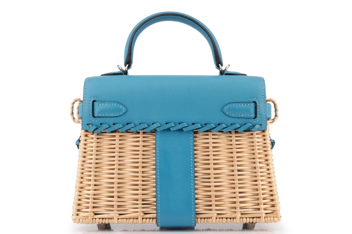 Hermès Mini Kelly Picnic Blue Du Nord PHW
