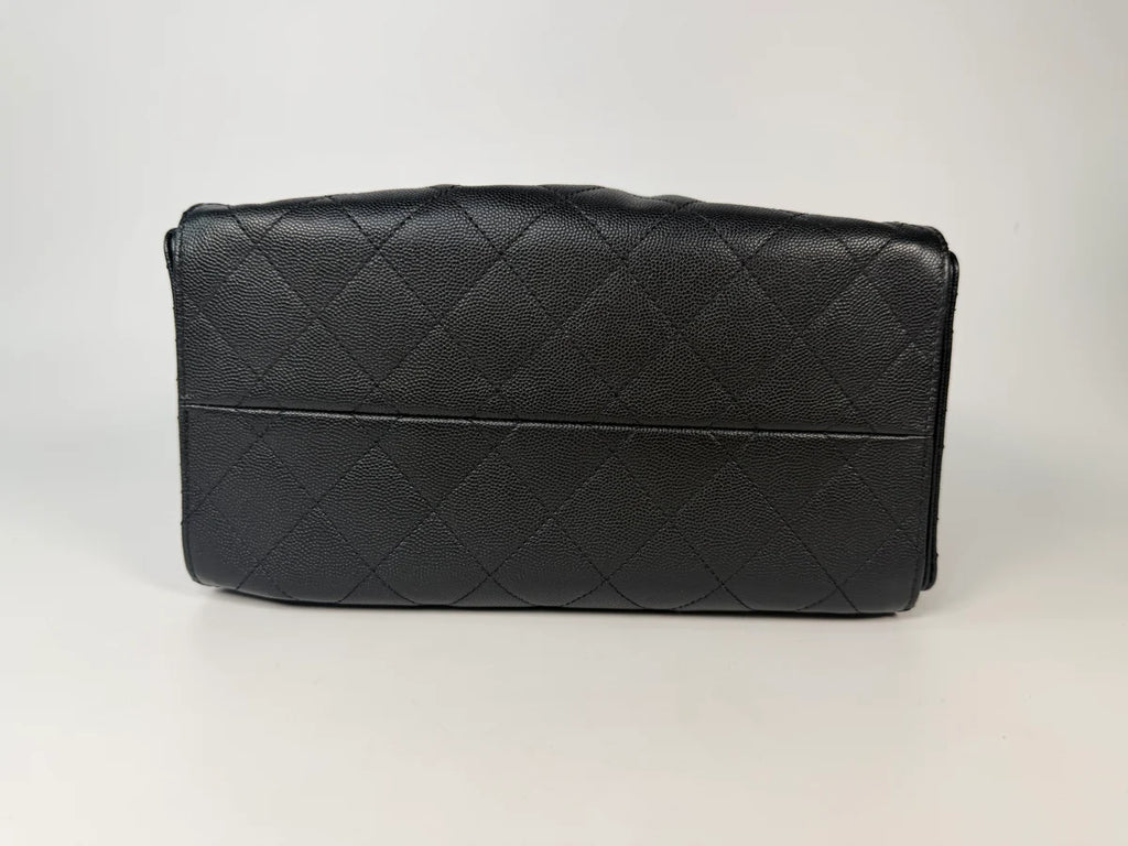 CHANEL 25 SMALL IN BLACK CAVIAR LEATHER WITH GOLD HARDWARE
